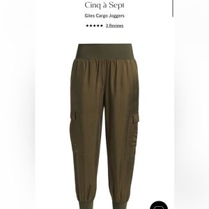 CINQ A SEPT-Size S Giles Cargo Joggers Olive